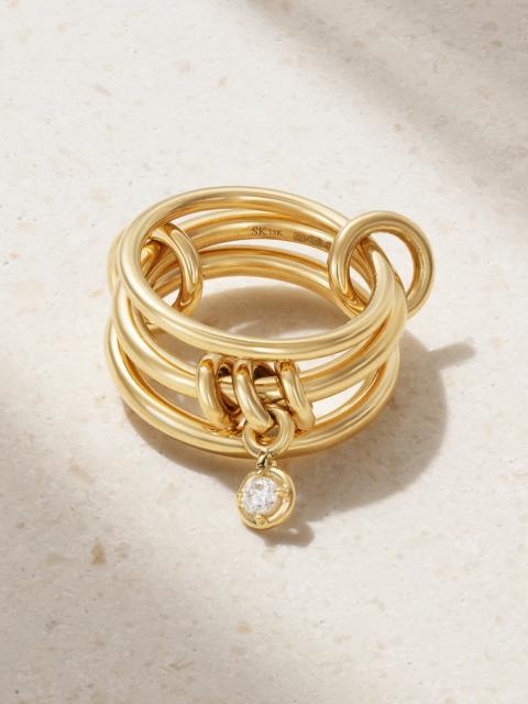 Piera Set Of Three 18-karat Gold Diamond Rings