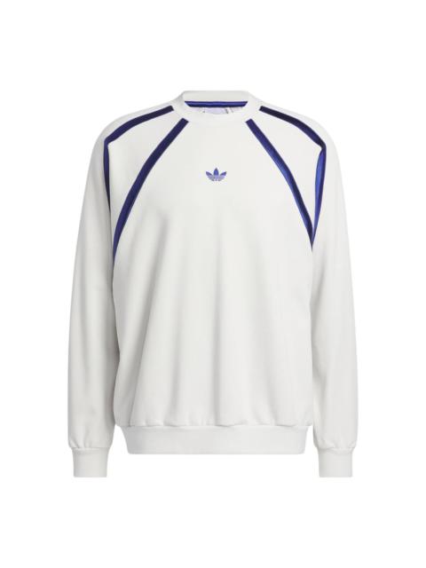 adidas Originals Crewneck Asia Sizing 'White Purple' IR6385