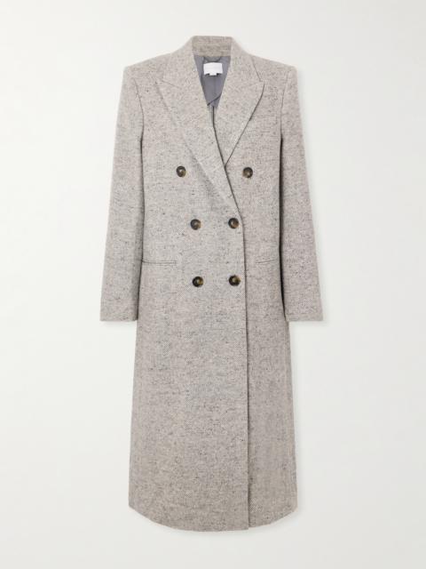 Double-breasted Herringbone Wool And Silk-blend Coat