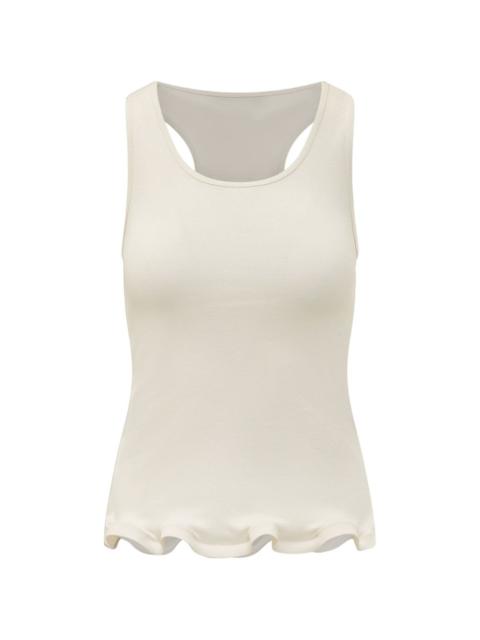 frilled hem rib tank