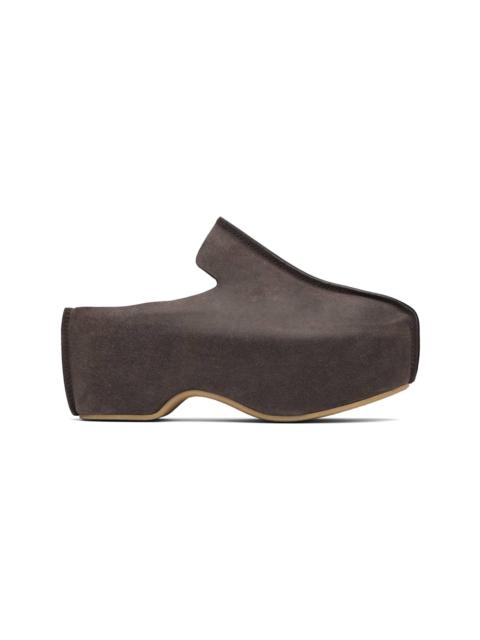 Brown Platform Clogs