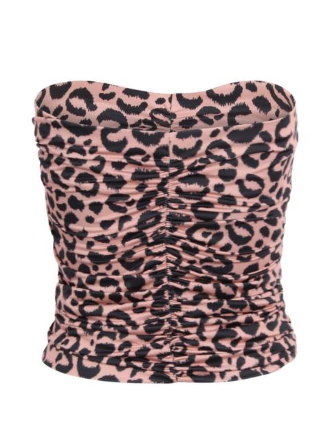 gathered animal-print top