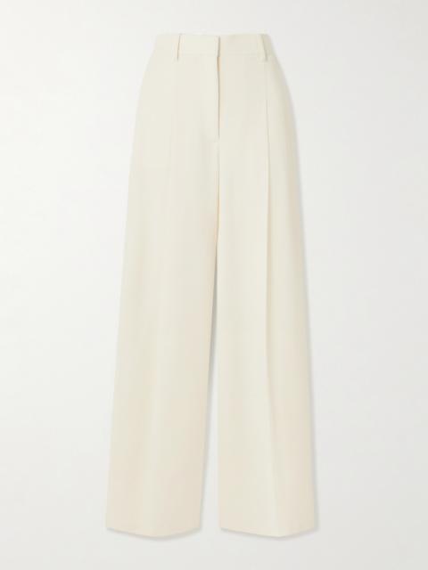Pleated Crepe Wide-leg Pants