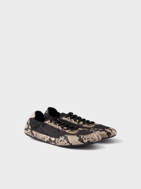 Collapse Re-Nylon and printed Ayers leather sneakers