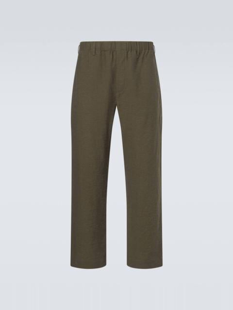 Mid-rise straight pants