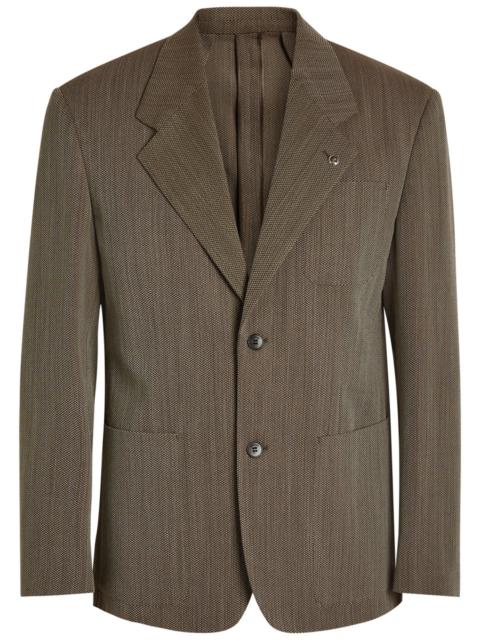 Versace Herringbone Wool Blazer