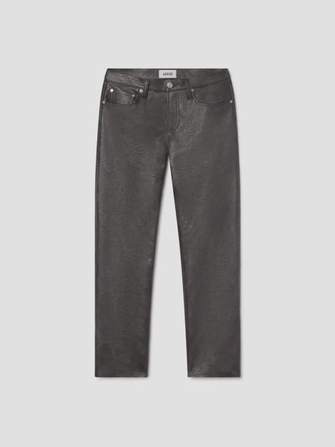 LOW RISE SLIM (RECYCLED LEATHER) IN GUNMETAL