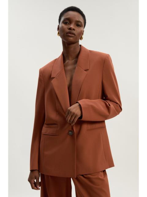 Tailored Twill Essential Single Breasted Oversized Blazer