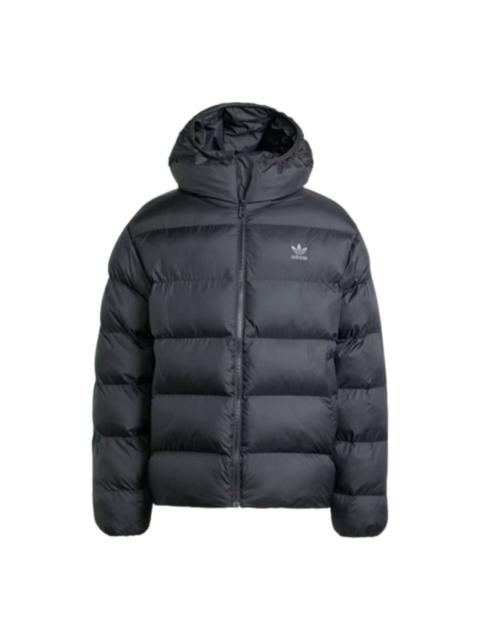 adidas Tonal Hooded Puffer Jacket 'Black' IY3396