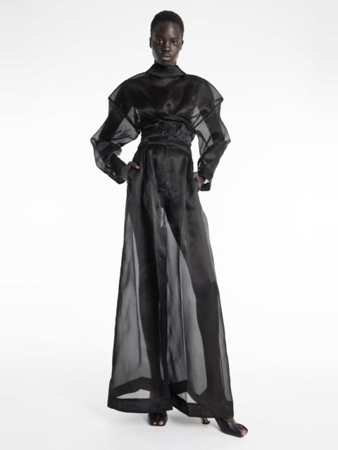ORGANZA WIDE LEG PANTS BLACK