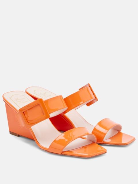 Belle Vivier 60 patent leather wedge mules