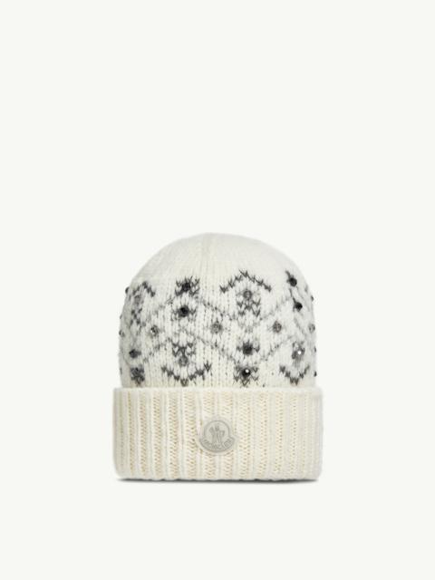 Crystal-Embroidered Alpaca Blend Beanie
