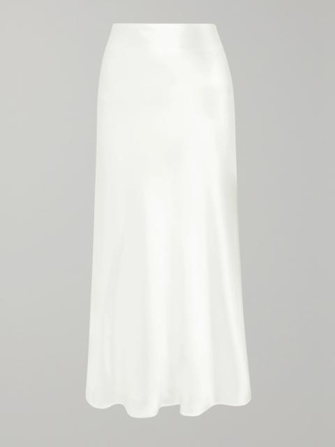 Valletta satin midi skirt White