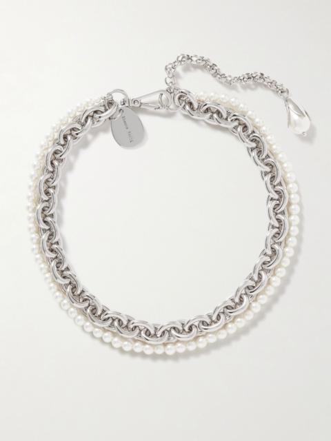 Silver-tone faux pearl necklace Silver