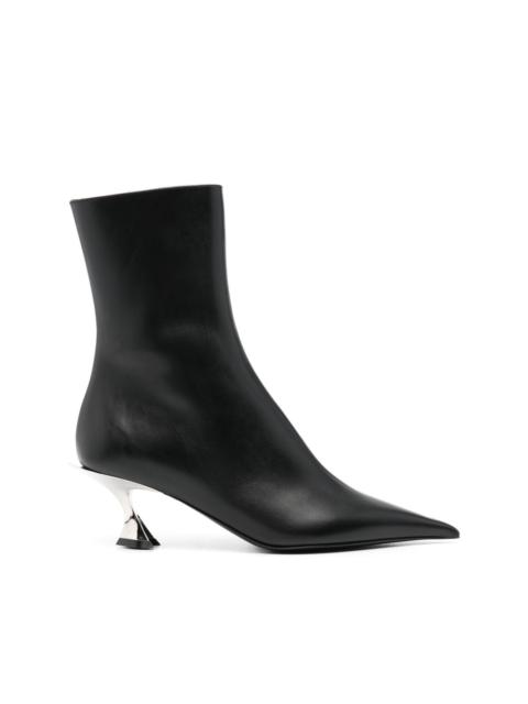 60mm leather ankle boots