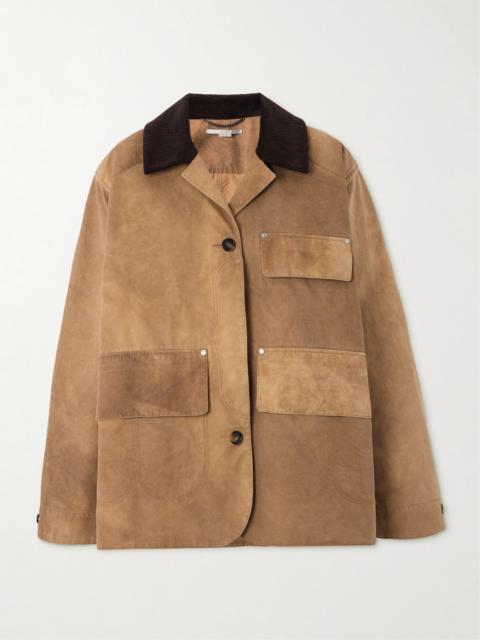 Corduroy-trimmed Washed Organic Cotton-canvas Jacket