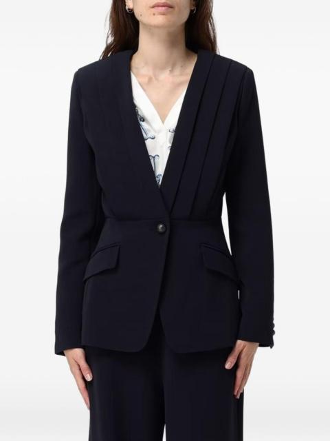 pleated single-breasted jacket