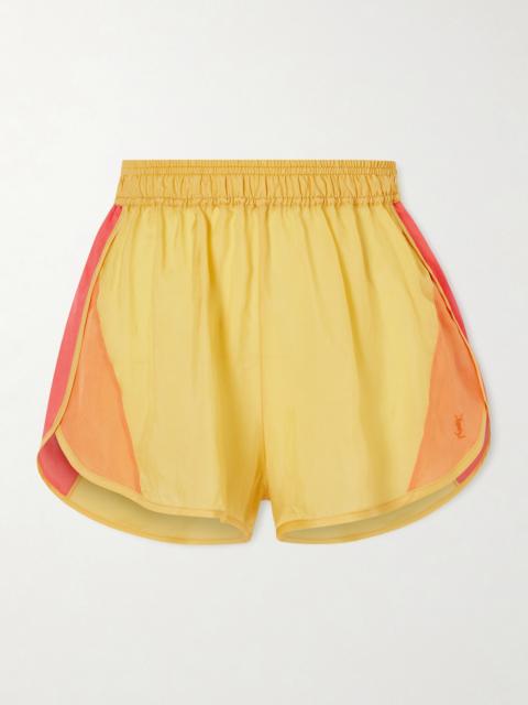 Color-block Satin Shorts