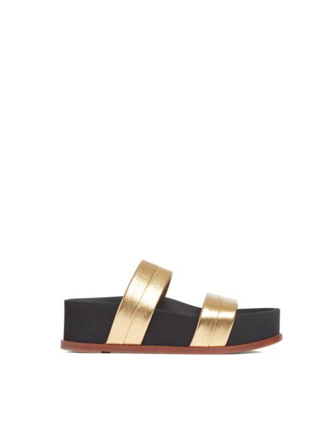 Striker Platform Sandal in Gold Leather