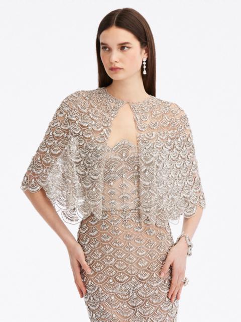 CRYSTAL SCALLOP TULLE JACKET