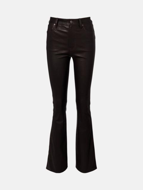 Reboot Crop leather bootcut pants