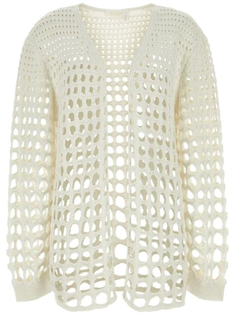 open-knit silk cardigan