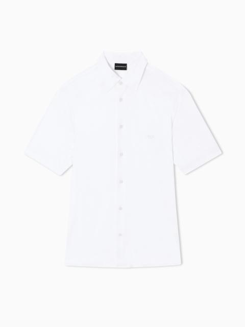 SHORT-SLEEVED SLIM-FIT SHIRT IN A LYOCELL-BLEND JERSEY