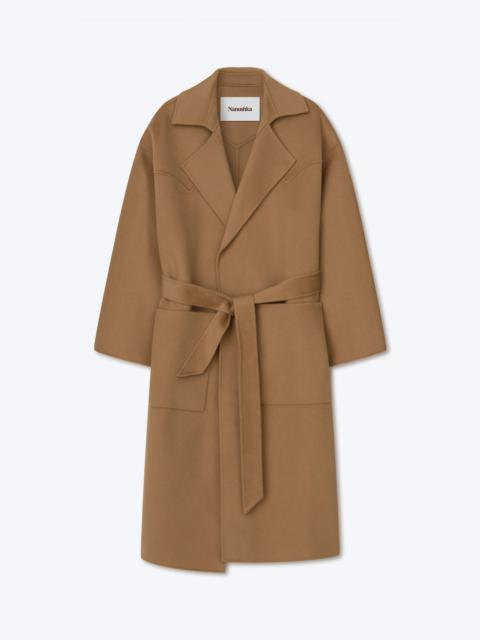 Wool Silk Blend Robe Coat