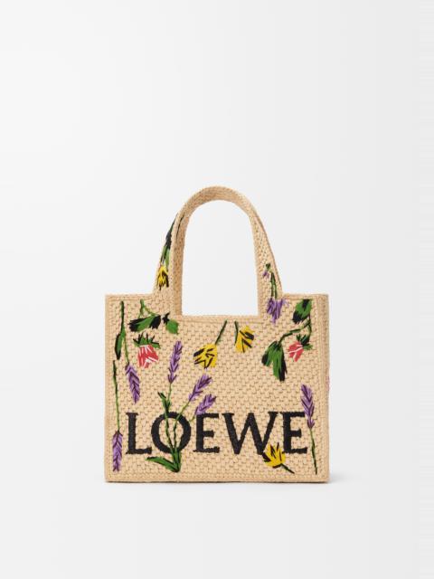 Small LOEWE Font tote in raffia