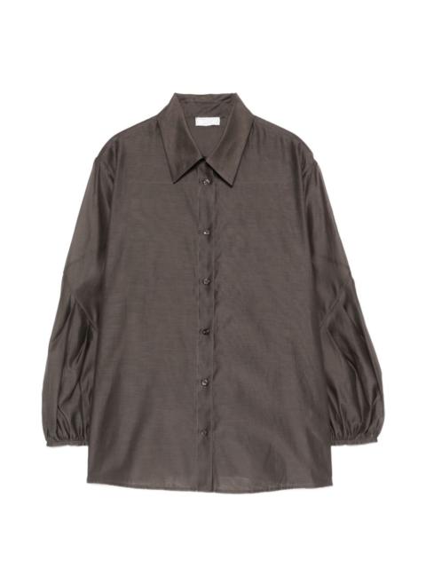 gathered-sleeve shirt