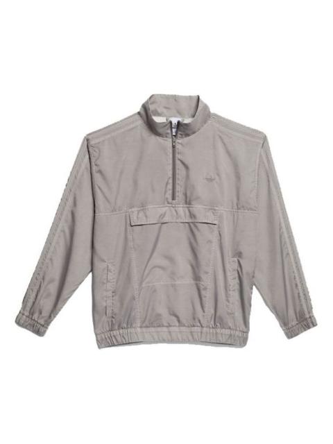 adidas originals G Wash Track Jk Half Zipper Big Pocket Sports Logo Jacket Gray GL9902