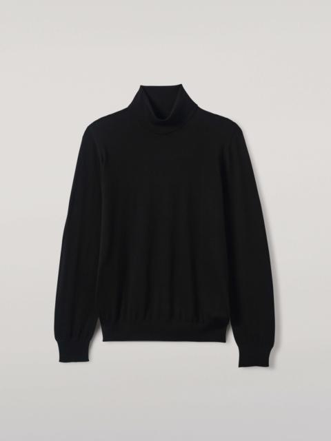Superfine Cashmere Black Roll Neck Jumper