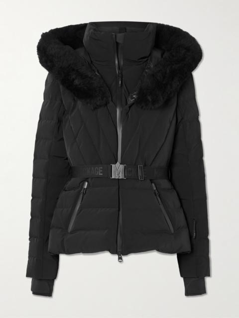 Elita Plush-trimmed Hooded Belted Quilted Down Ski Jacket