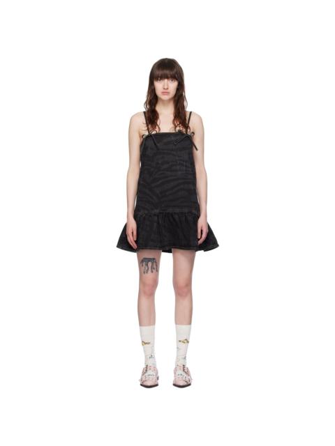 Black Bow Denim Minidress