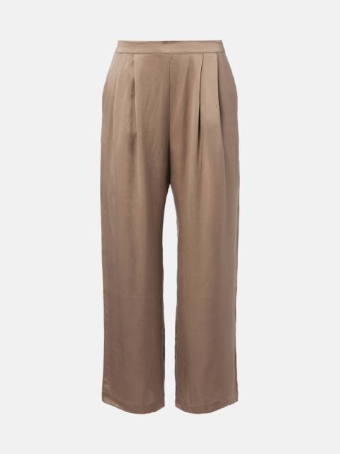 Isola silk twill wide-leg pants