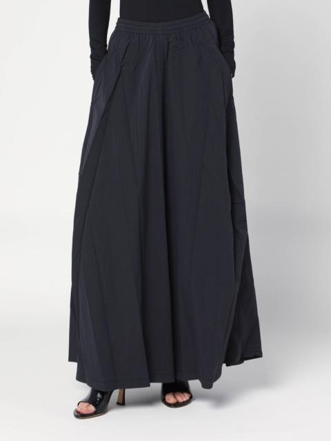 Black washed cotton maxi skirt