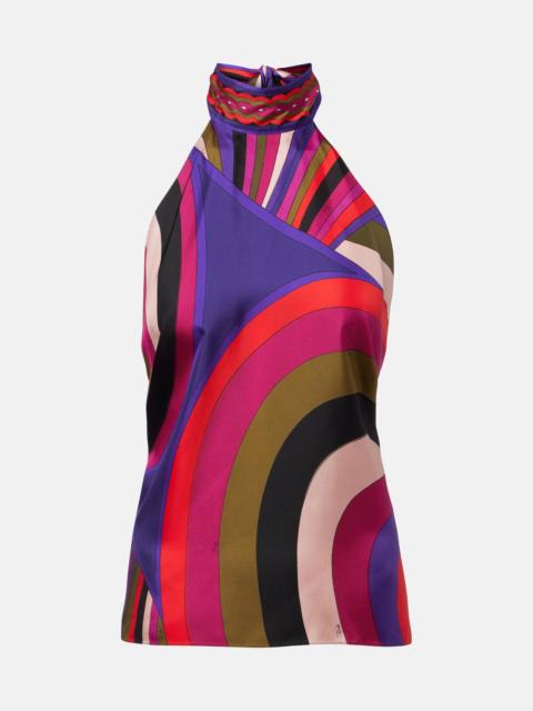 Iride silk satin top