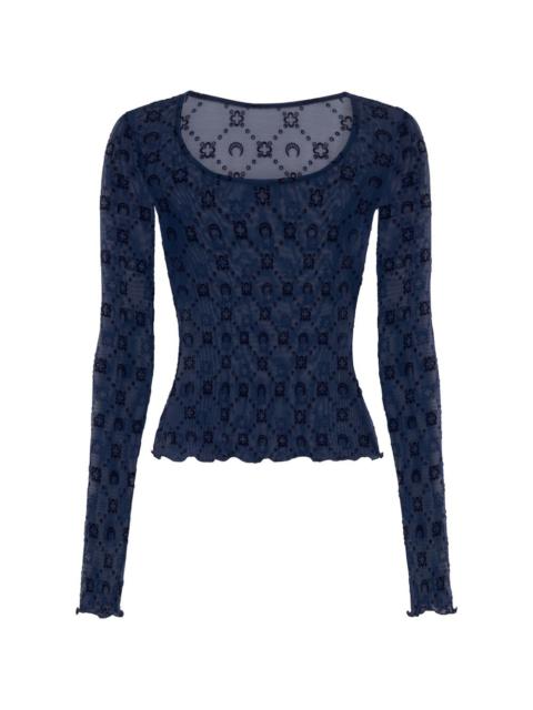 Moonogram mesh T-shirt