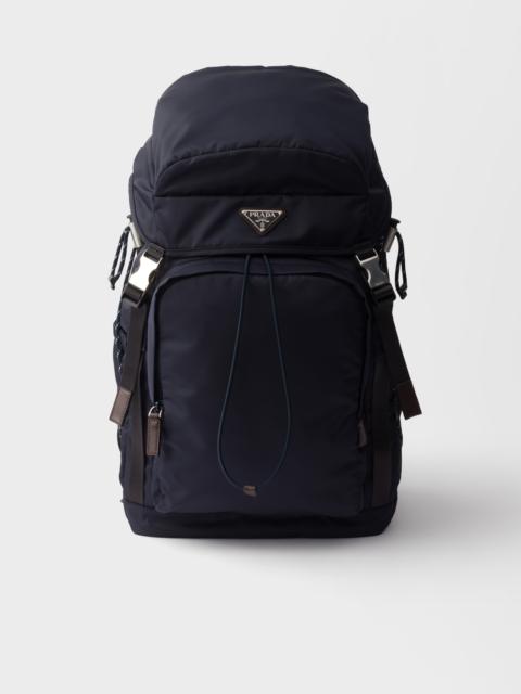 Re-Nylon and leather backpack