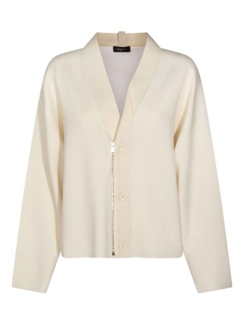 zip-button long-sleeve cardigan