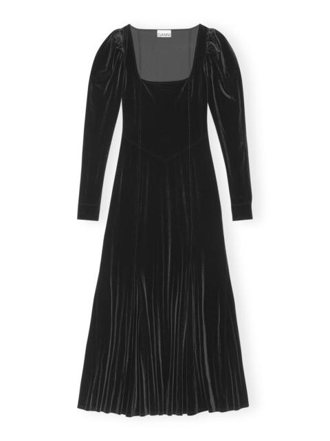 BLACK VELVET JERSEY MAXI DRESS