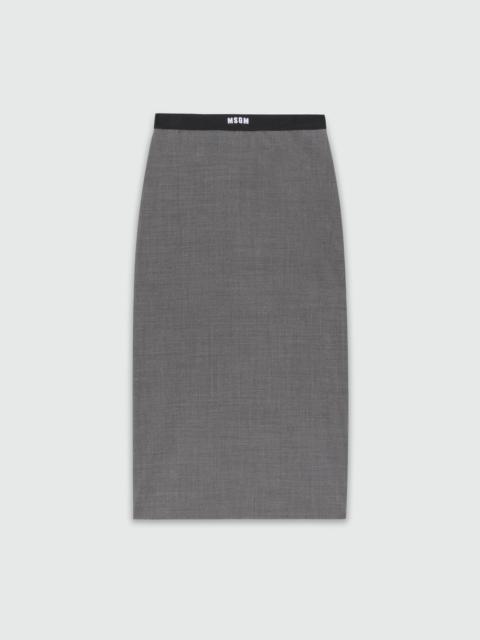 MSGM anthracite pencil skirt in cool wool with elastic band