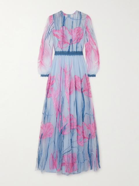Jezebel Sequin-embellished Embroidered Tulle Gown