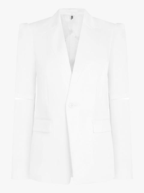 SINGLE BREASTED ARM SLIT DETAIL BLAZER | WHITE