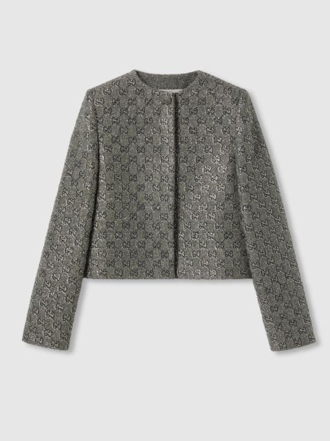 Embroidered GG wool tweed jacket