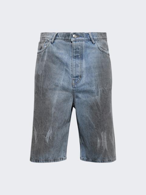 Thrashed Baggy 5 Pocket Shorts Light Wash Blue