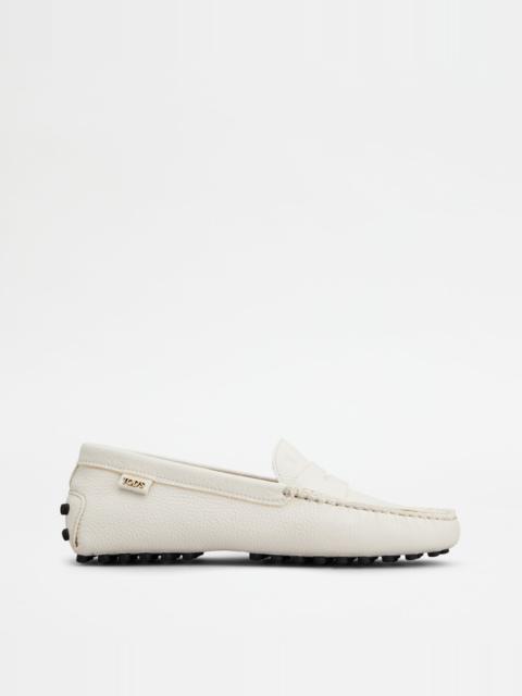 GOMMINO DRIVING SHOES IN LEATHER - WHITE