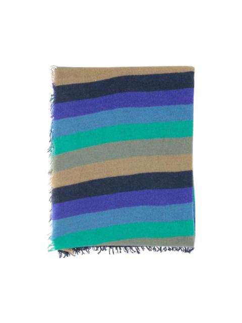 striped frayed-edge scarf