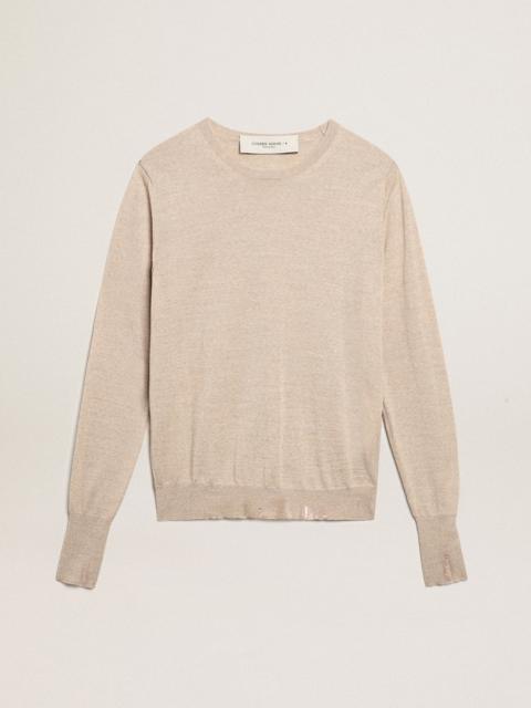 Women's sweater in light brown merino wool
