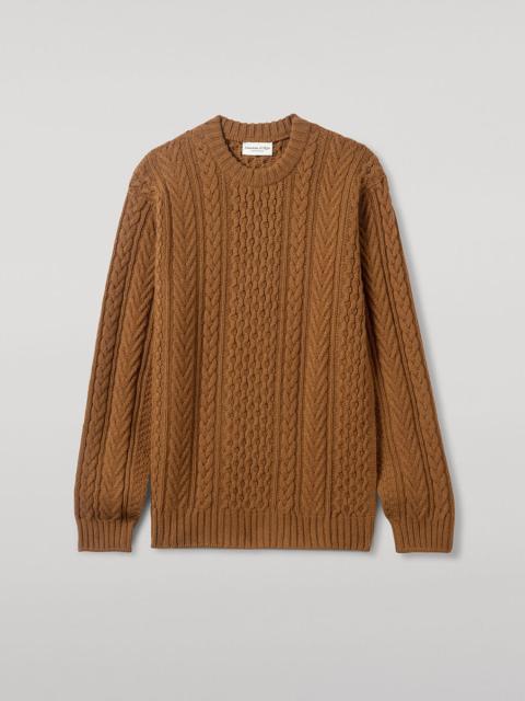 Aran Cable Camel Cashmere Jumper